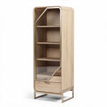 Vitrine en bois de chêne avec tiroir dimensions 40 x 30 x 150cm