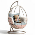 Chaise suspendue en métal avec coussins en tissu pour intérieur ou extérieur