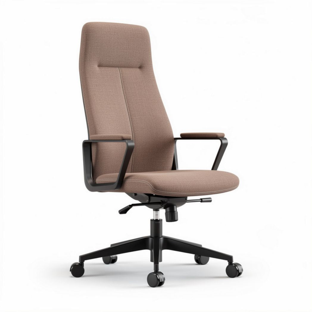 Chaise de bureau ergonomique en tissu beige hauteur réglable 60 x 60 x 120cm