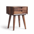 Table de nuit en bois avec deux tiroirs dimensions 45 x 40 x 60cm couleur chêne naturel