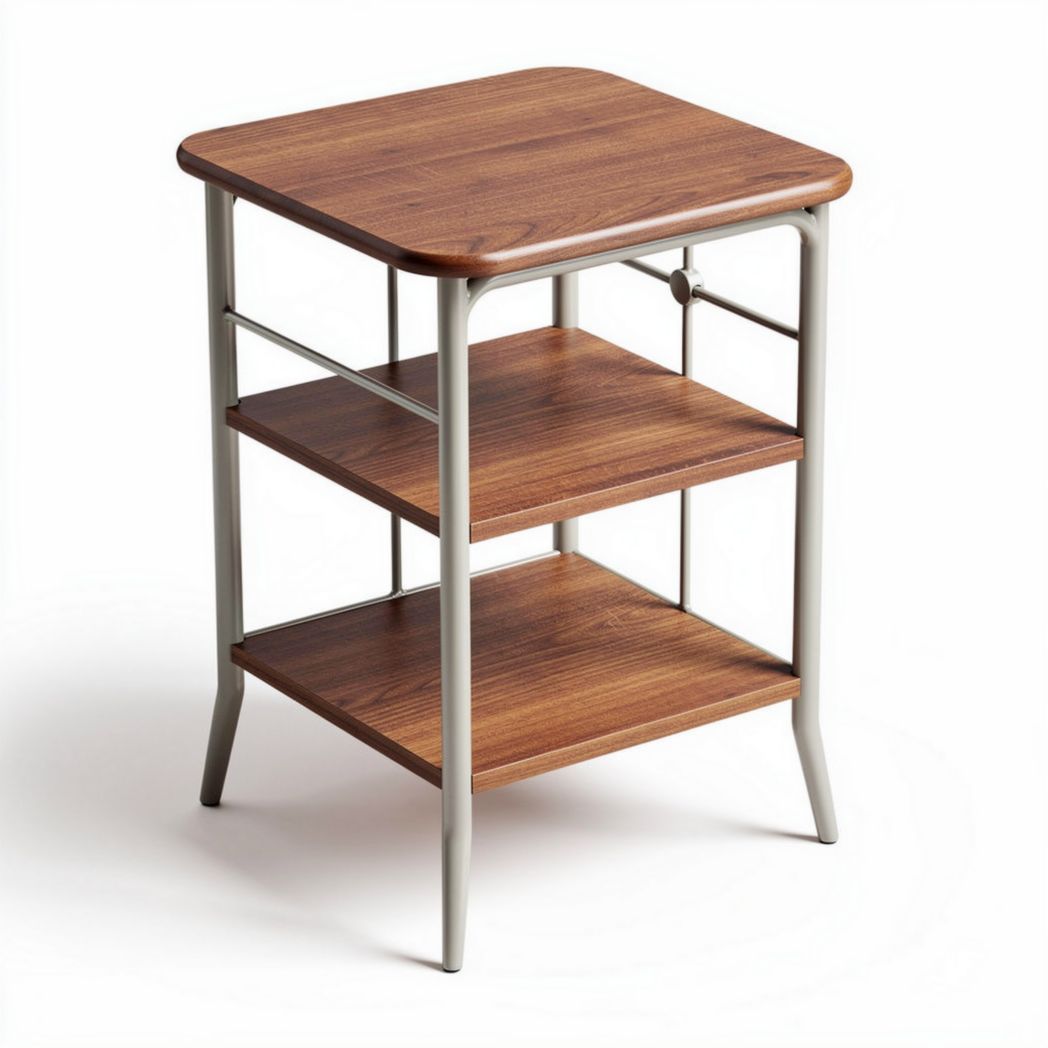 Table d'appoint en bois avec étagères en métal dimensions 50 x 40 x 60cm