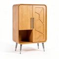 Meuble de rangement en bois avec deux portes et étagère ouverte 90 x 50 x 120cm