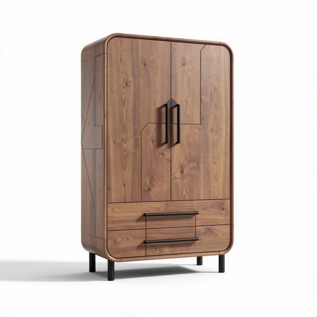 Armoire en bois de chêne avec portes doubles et tiroirs dimensions 90 x 50 x 150cm