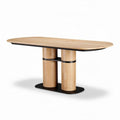 Table rectangulaire en bois clair avec pieds en métal noir 160 x 80 x 75cm