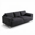 Canapé en tissu gris foncé dimensions 200 x 90 x 85cm avec accoudoirs rembourrés