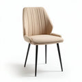 Chaise en tissu beige avec pieds en métal noir dimensions 45 x 50 x 90cm