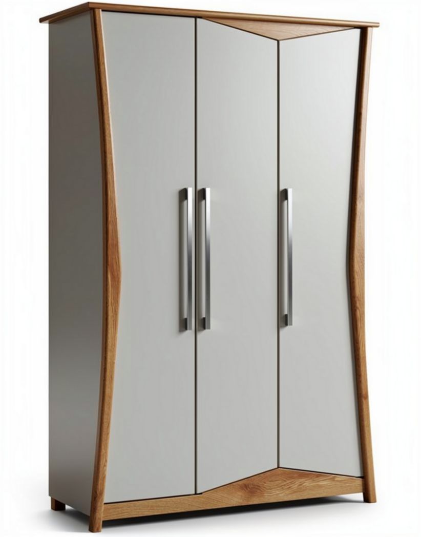 Armoire en bois et miroirs pour rangement 150 x 80 x 210 cm