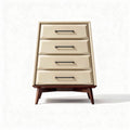 Commode en bois avec finitions beige et quatre tiroirs 50 x 40 x 90cm